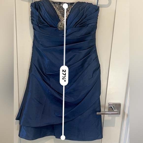 Jump Juniors Short formal Prom Dress Navy Size 3-4 - Picture 6 of 9